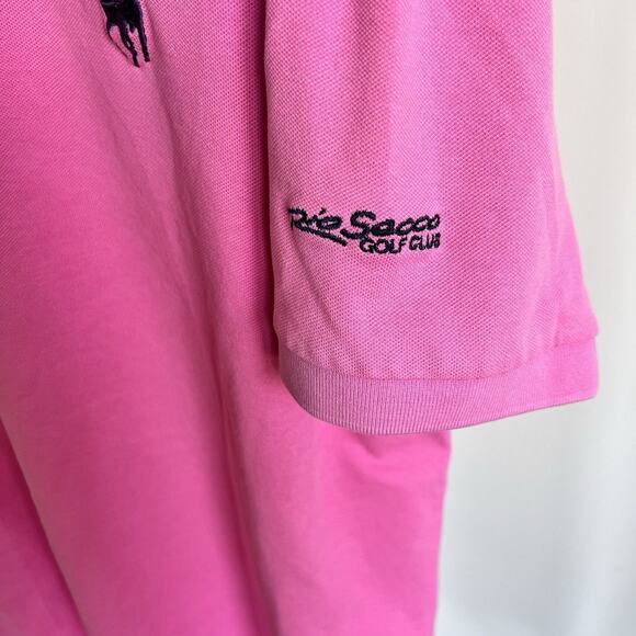 POLO‎ GOLF Ralph Lauren Pink Shirt Mens XL Pima Big Pony Vintage Rio Secco Club - Picture 4 of 8